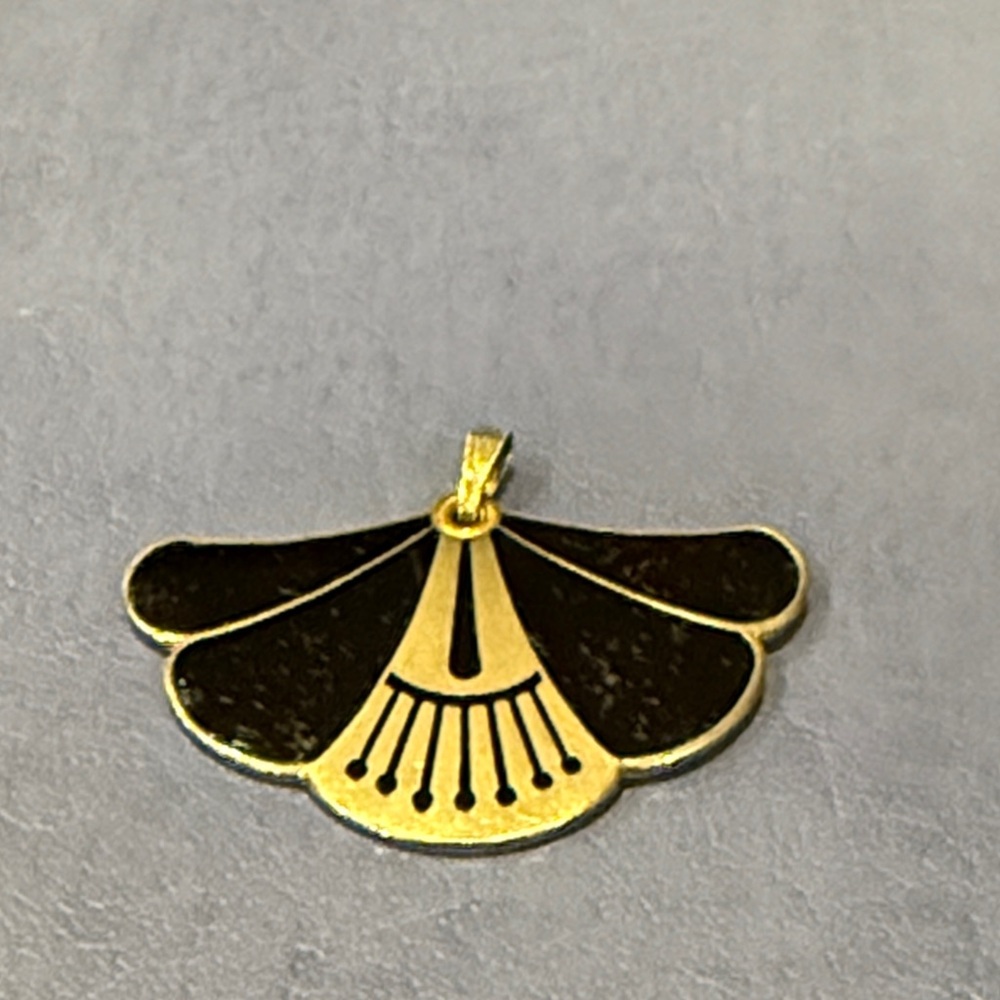 Laurel Burch Art Deco Fan-Shaped Pendant